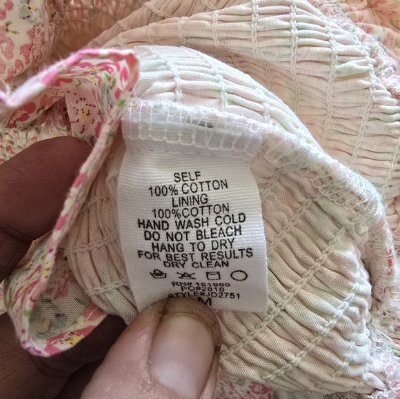 Storia Floral Smocked Ruffle Mini Dress | Size M - Picture 3 of 4